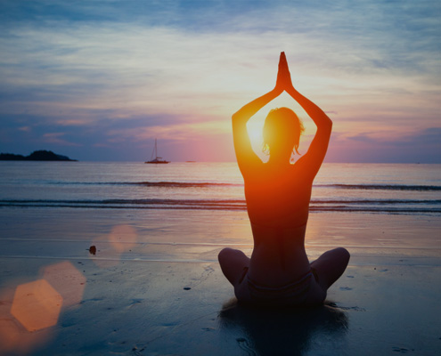 Morning yoga at sunrise